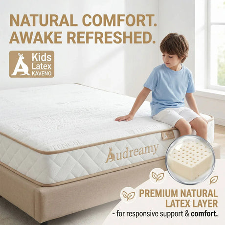 Kids natural latex pocket spring mattress, firm, 15cm king single