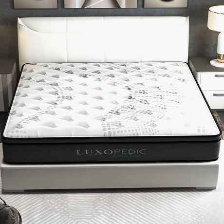 Medium firm euro top pocket spring mattress, 32cm double