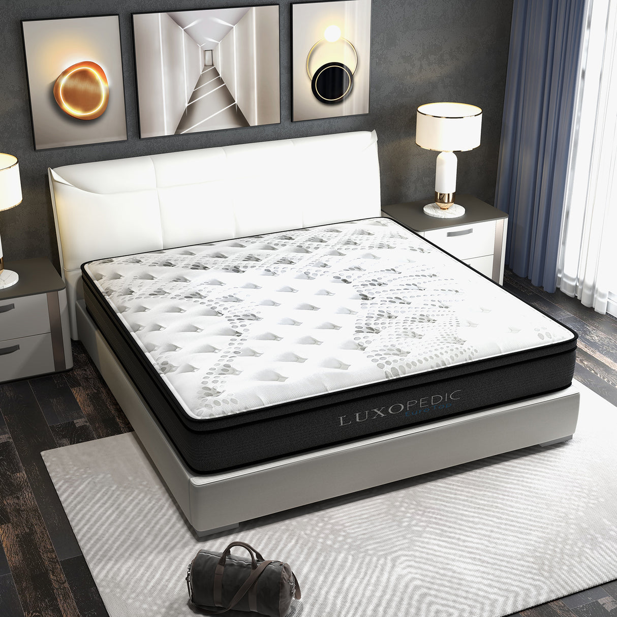 Medium firm euro top pocket spring mattress, 32cm double