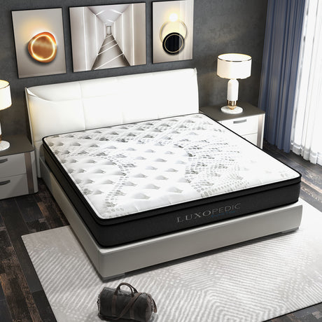 Medium firm euro top pocket spring mattress, 32cm double