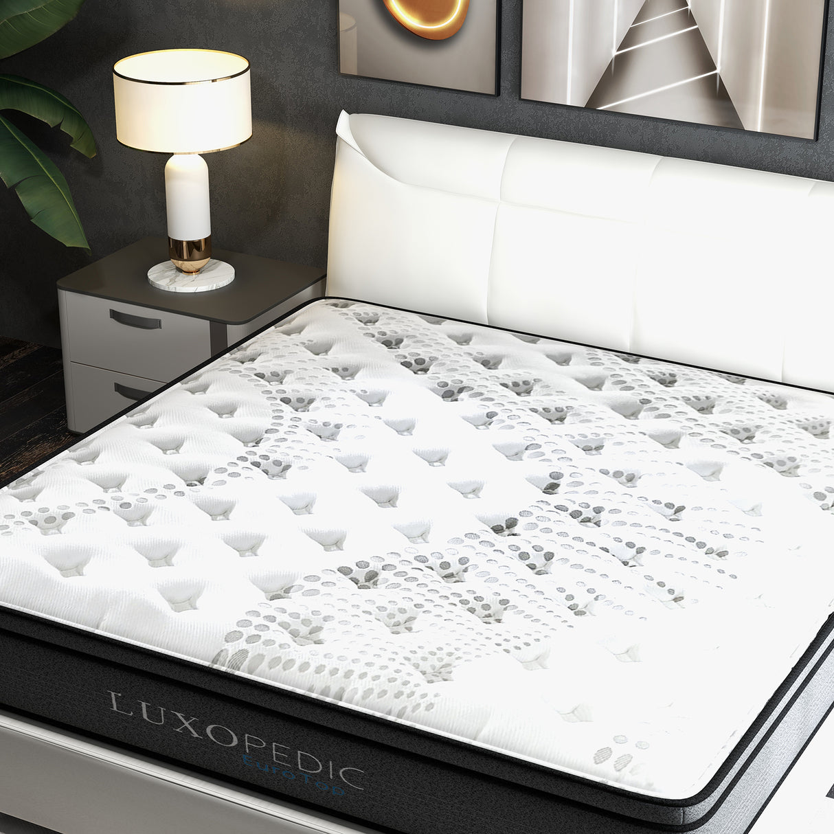 Medium firm euro top pocket spring mattress, 32cm double