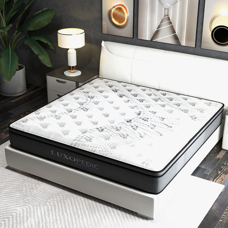 Medium firm euro top pocket spring mattress, 32cm double