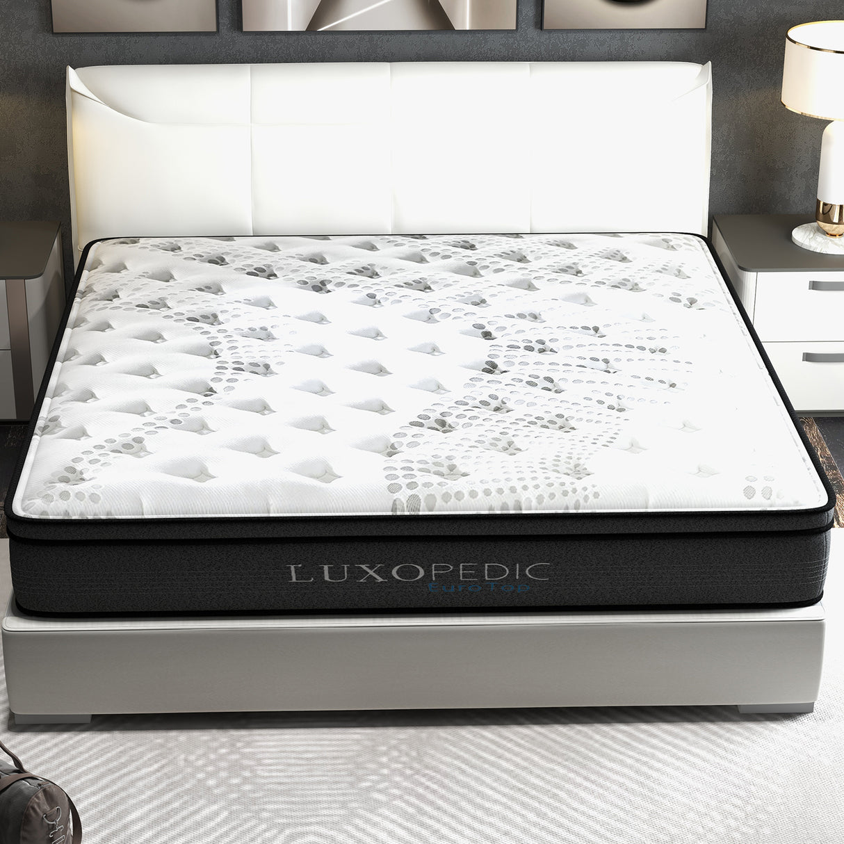 Medium firm 5 zone Euro top pocket spring mattress, 32cm queen