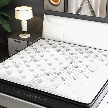 Medium firm 5 zone Euro top pocket spring mattress, 32cm queen