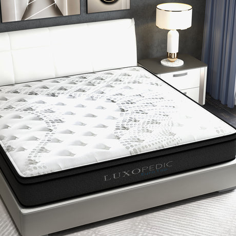 Medium firm 5 zone Euro top pocket spring mattress, 32cm queen