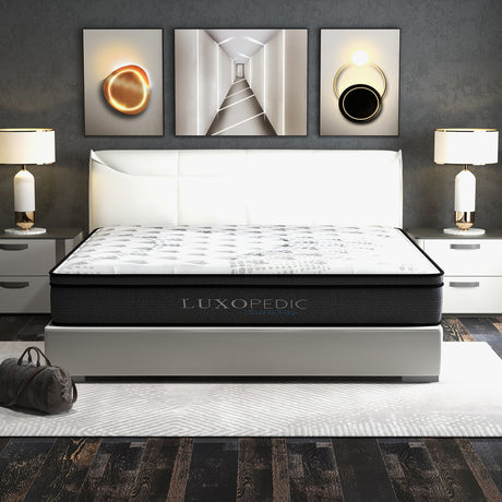 Medium firm 5 zone Euro top pocket spring mattress, 32cm queen