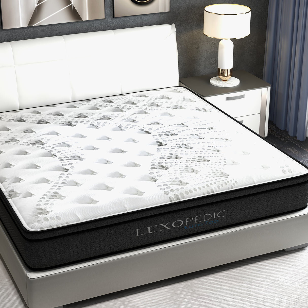 Medium firm 5 zone euro top memory foam pocket spring mattress, 32cm King