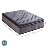 Medium firm bamboo charcoal pillow top pocket spring mattress, 32cm king single