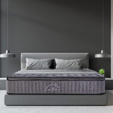 Medium firm bamboo charcoal pillow top pocket spring mattress, 32cm king single