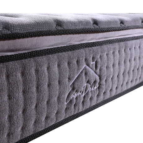 Medium firm bamboo charcoal pillow top pocket spring mattress, 32cm king single