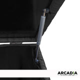 Arcadia Outdoor Rattan Storage Box — Steel Frame, UV-Resistant Wicker, Black — Allure Home Collections