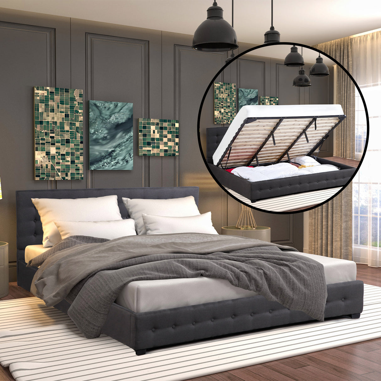 Frascati Gas Lift Bed Frame