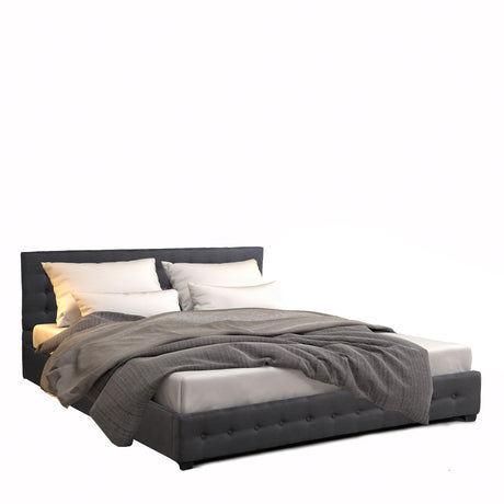 Frascati Dark Grey Single bed frame in a modern bedroom