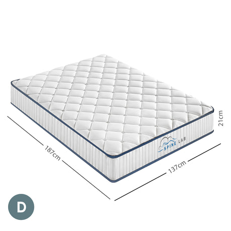 Medium firm 5 zone bonnell spring mattress, 21cm double