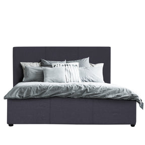 Nemi Charcoal Double bed frame in a modern bedroom