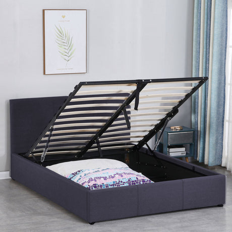 Milano Luxury Charcoal Gas Lift Bed Frame