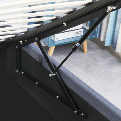 Milano Capri Luxury Gas Lift Bed Frame - Queen - Grey