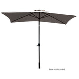 Charcoal 3 m outdoor umbrella with dark grey steel pole open in a garden