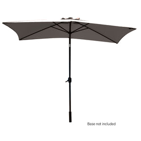Charcoal 3 m outdoor umbrella with dark grey steel pole open in a garden