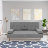 Casa Decor Mendoza 2-in-1 Sofa Bed Couch — Grey, Pull-Down Cup Holder, 3 Seats — Allure Home Collections