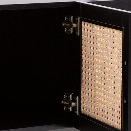 Port Arthur black rattan entertainment unit dimensions diagram