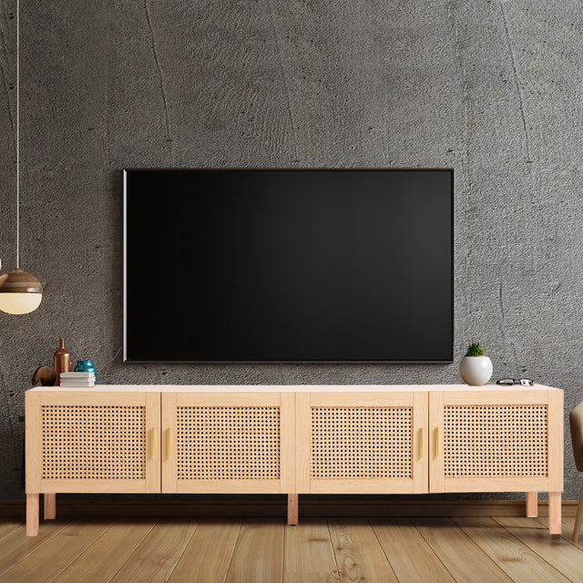 Nathaniel Rattan TV Unit, Oak, view 3