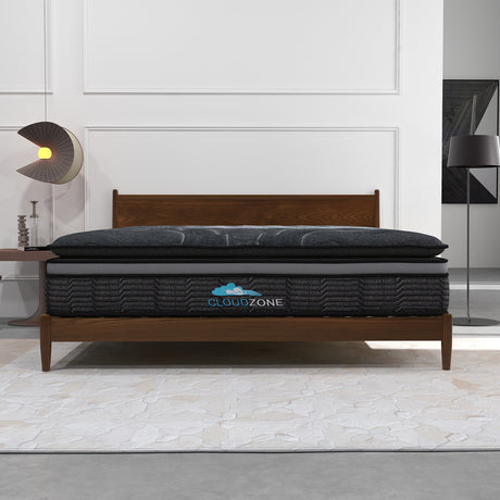 Medium firm double layer Euro top pocket spring mattress, 34cm single