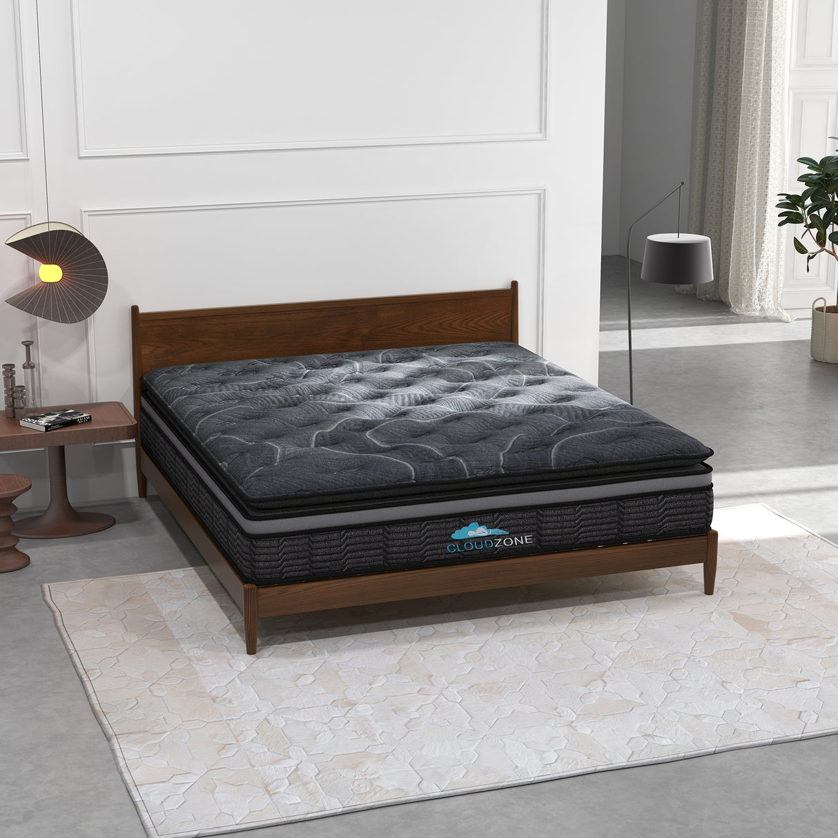 Medium firm double layer Euro top pocket spring mattress, 34cm single