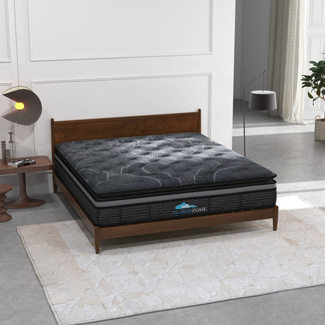 Medium firm double layer Euro top pocket spring mattress, 34cm single