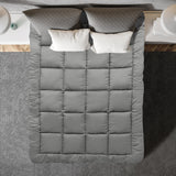 Royal Comfort 800GSM Charcoal Bamboo Blend Mattress Topper — Single, 45cm Skirt — Allure Home Collections