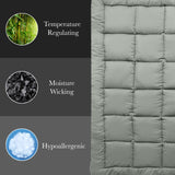 Royal Comfort 800GSM Charcoal Bamboo Blend Mattress Topper — Single, 45cm Skirt — Allure Home Collections
