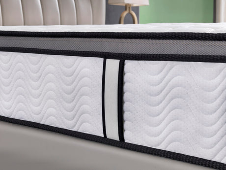 Rocca King Single Mattress, White Grey and Black