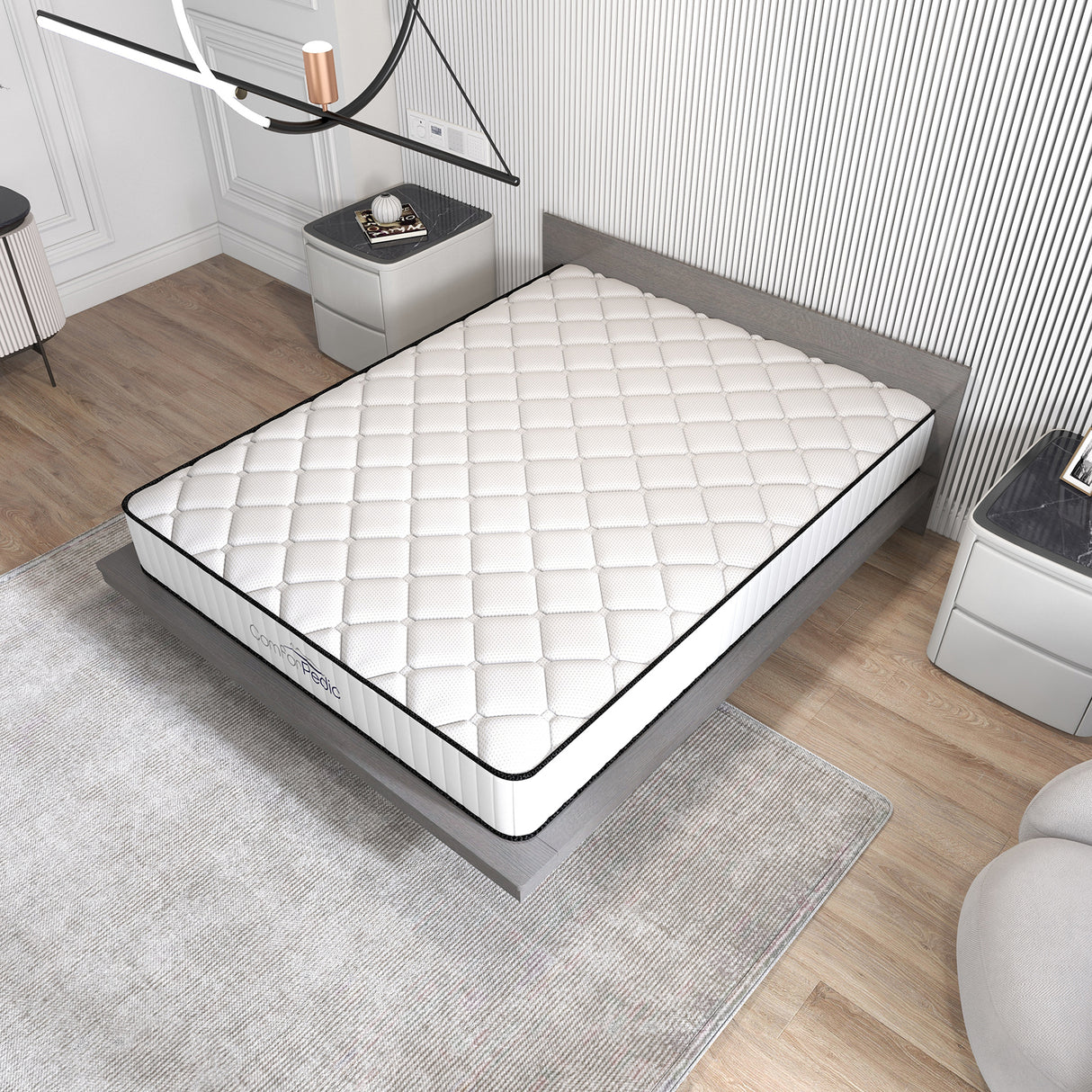 Medium 5 zone Bonnell spring mattress, 21cm queen