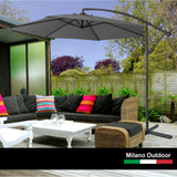 3m Cantilever Outdoor Umbrella in Charcoal