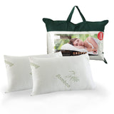 Royal Comfort Luxury Bamboo Memory Foam Pillow Twin Pack — Hypoallergenic — Allure Home Collections