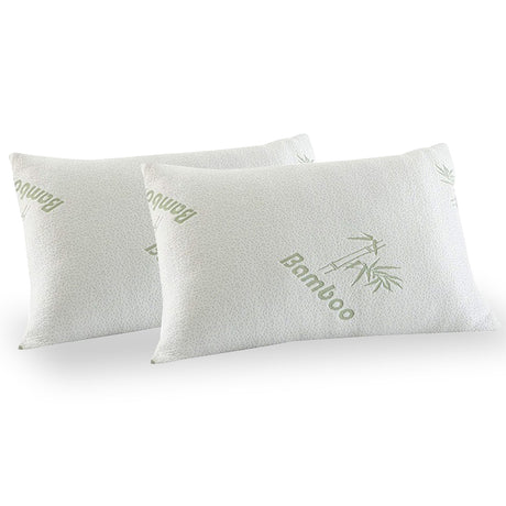 Royal Comfort Luxury Bamboo Memory Foam Pillow Twin Pack — Hypoallergenic — Allure Home Collections