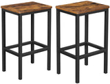 Rustic Brown Bar Set Stools - Set of 2