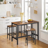 Rustic Brown Bar Set Stools - Set of 2