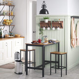 Rustic Brown Bar Set Stools - Set of 2