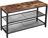 Dadswells Bridge 2 Tier Shoe Rack, Rustic Brown and Black image 1