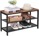 Dadswells Bridge 2 Tier Shoe Rack, Rustic Brown and Black image 4