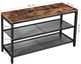 Dadswells Bridge 2 Tier Shoe Rack, Rustic Brown and Black image 5