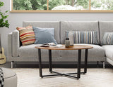 Round Coffee Table Rustic Brown And Black