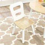 Kids Round Table And 2 Chair Set With Storage White Natural
