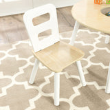 Kids Round Table And 2 Chair Set With Storage White Natural