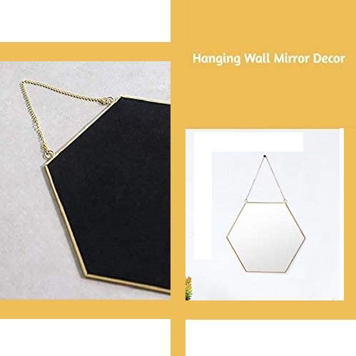 Marengo Hexagon Wall Mirror, Gold 30 x 26cm