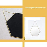 Marengo Hexagon Wall Mirror, Gold 30 x 26cm