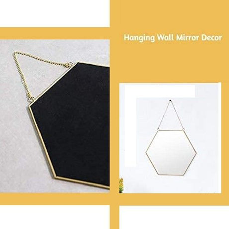 Marengo Hexagon Wall Mirror, Gold 30 x 26cm