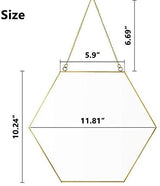 Marengo Hexagon Wall Mirror, Gold 30 x 26cm