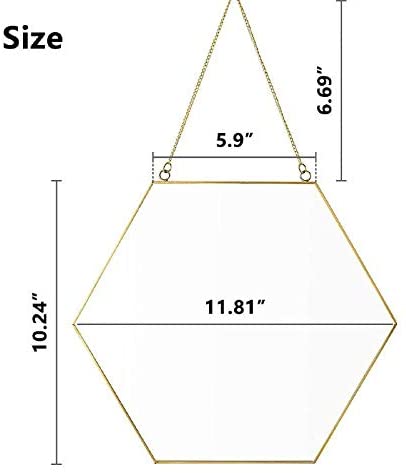 Marengo Hexagon Wall Mirror, Gold 30 x 26cm